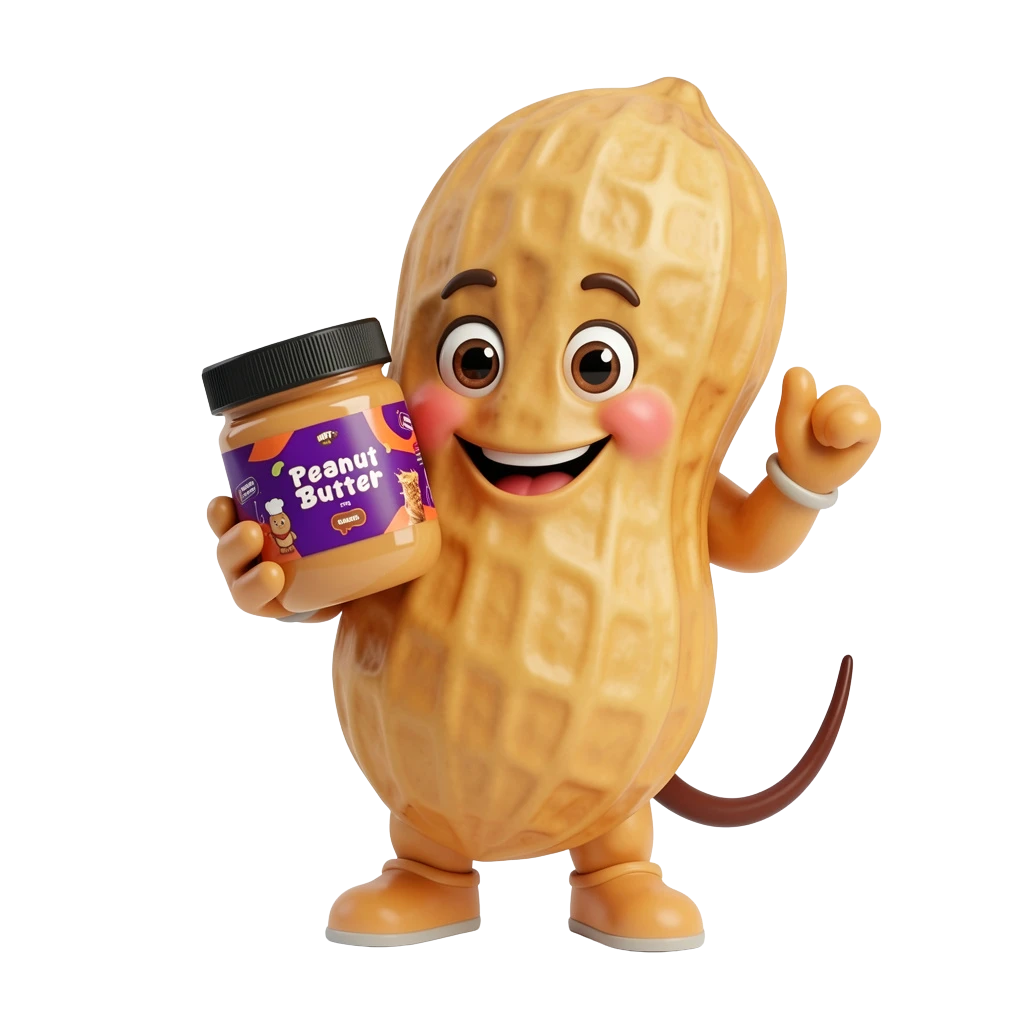 Nutty the NUTYBLISS peanut mascot